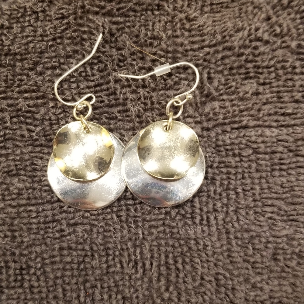 Gold and silver earrings